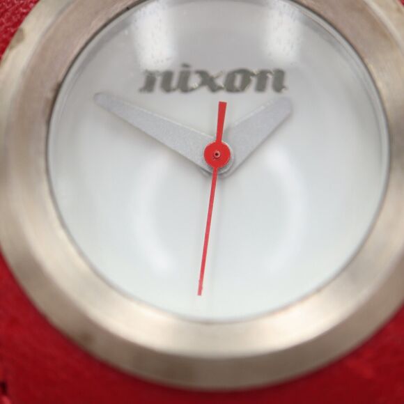 Nixon Sometimes Naughty Watch Women 30mm Red Dial Leather Band with New Battery - Picture 8 of 15